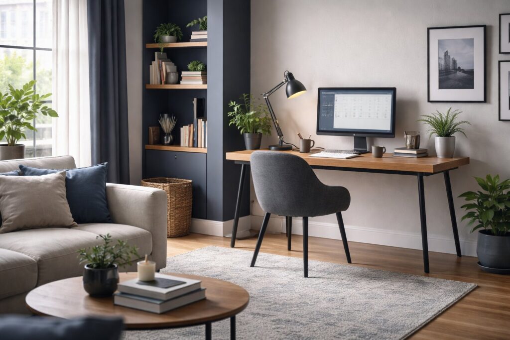 Werkplek in de woonkamer inrichten: balans tussen productiviteit en huiselijkheid