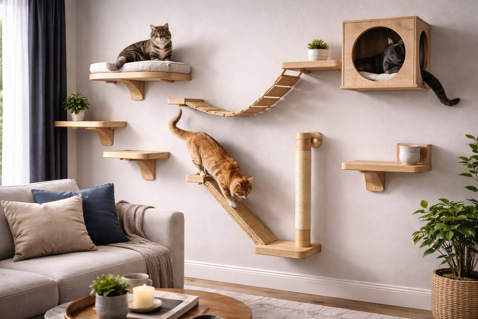 kattenmuur maken, kattenmuur
