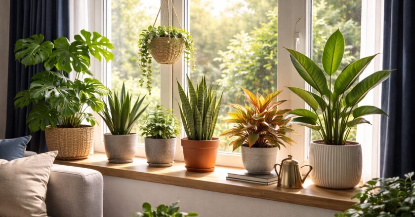 Planten voor een raam op het zuiden kiezen en verzorgen met vertrouwen